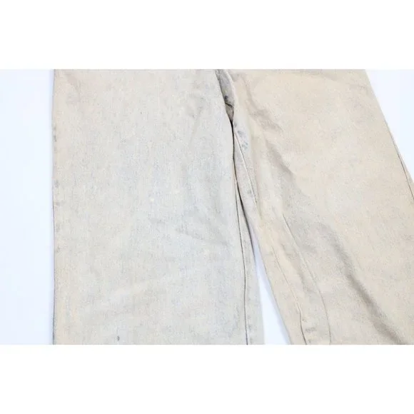 NOS Vtg 90s Streetwear Mens 31x34 Stonewashed Rainbow Baggy Fit Flip Cuff Jeans